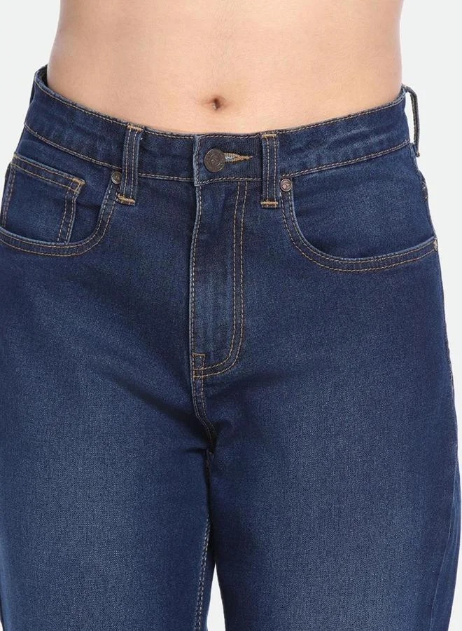 Dennis Lingo Dennis Lingo Blue Mid Wash Mom Fit Jeans