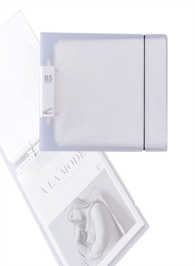 NILSTOREY Greeting Card Organizer, Holds 50+ Pages 2 Ring Binder Transparent Postcard Film Photo Album Ticket Photocards Holder Pocket Sleeves (B5 Type) - Image 1