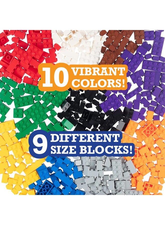 SCS Direct 1000 pc Classic Building Bricks - Bulk Blocks w 54 Roof Pieces and Better Variety - Compatible with All Brands - Image 4
