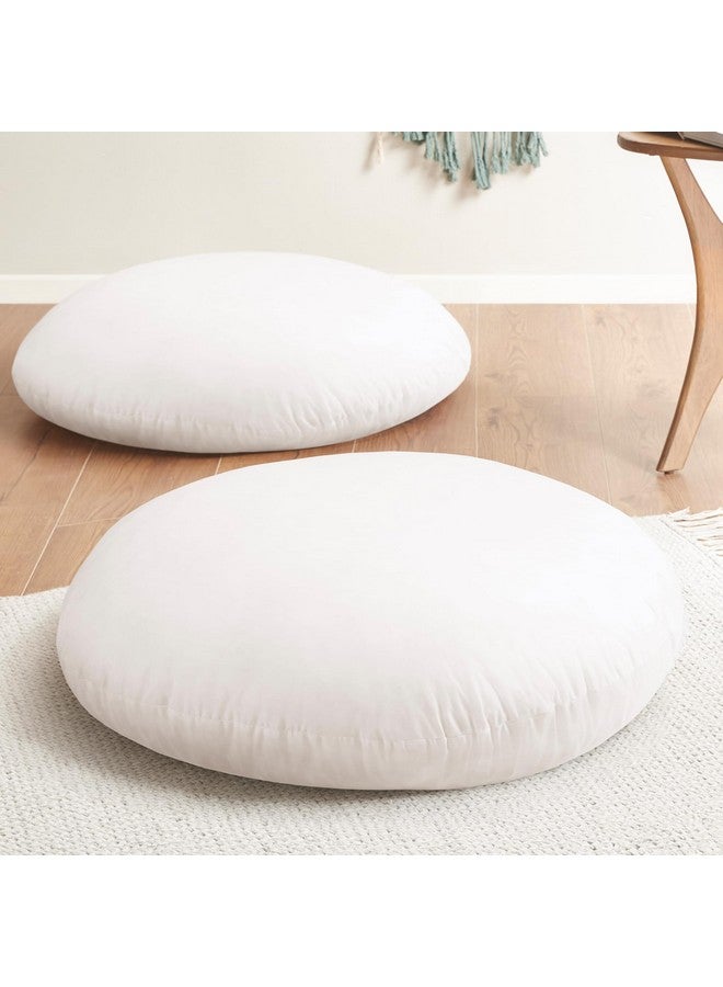Codi Round Floor Pillow Insert 2 Sets, Large Thick Meditation Cushion, Circular Seating Cushions and Pouf Inserts, 32 Inch, Memory Foam Added, Advanced - Image 1
