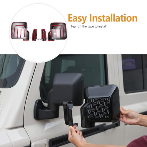 Bekantogy 2PCS Rearview Mirrors Cover Compatible with INEOS Grenadier 2022-2025 ABS Door Rear View Mirror Cover Side View Mirror Caps Protective Trim Cover Fits (Glossy Black) - Image 5