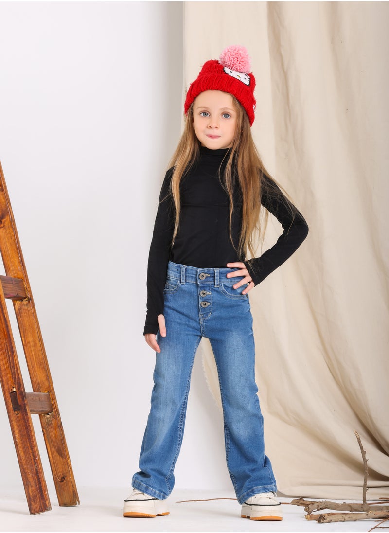 JBS DENIM - Charleston Jeans Trousers For Girls Blue Color 7038 - Image 1
