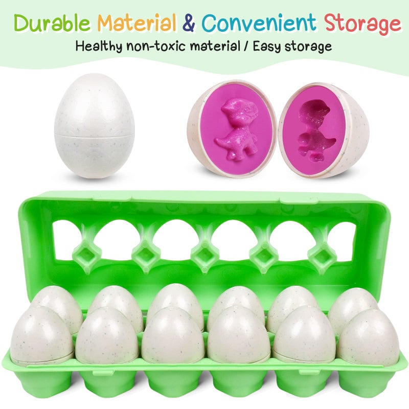 NAODONGLI Dinosaurs Eggs,Egg Toys for Toddlers,Montessori Geometric Egg Puzzle Toy Early Educational Learning Color Sorting & Shape Matching Fine Motor Games Birthday Gifts for Boys Girls - Image 5