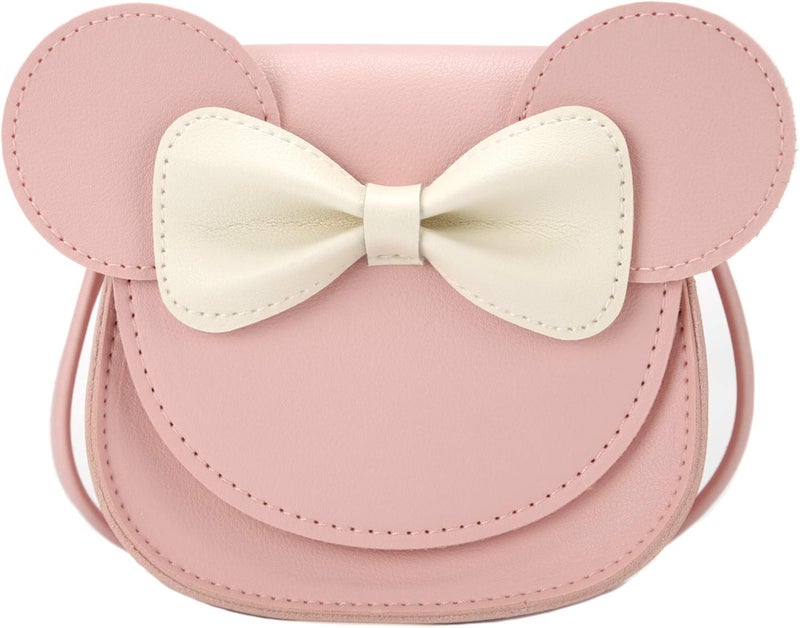 QiMing Little Mouse Ear Bow Crossbody Purse,PU Shoulder Handbag for Kids Girls Toddlers - Image 1