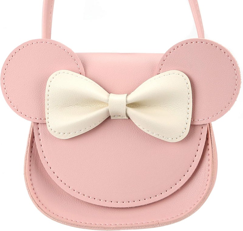 QiMing Little Mouse Ear Bow Crossbody Purse,PU Shoulder Handbag for Kids Girls Toddlers - Image 5