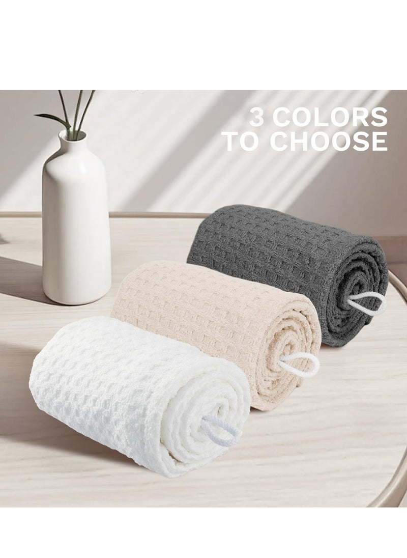 MaopaoBeauty - Hair Towel Terry Cloth Absorbent Dry Anti Frizz Twist Plopping Curly Shower for Women Wet Hair 1Pack Grey Waffle Long Hair Head Wraps Quick Dry Hair Drying Towels Button - Image 1