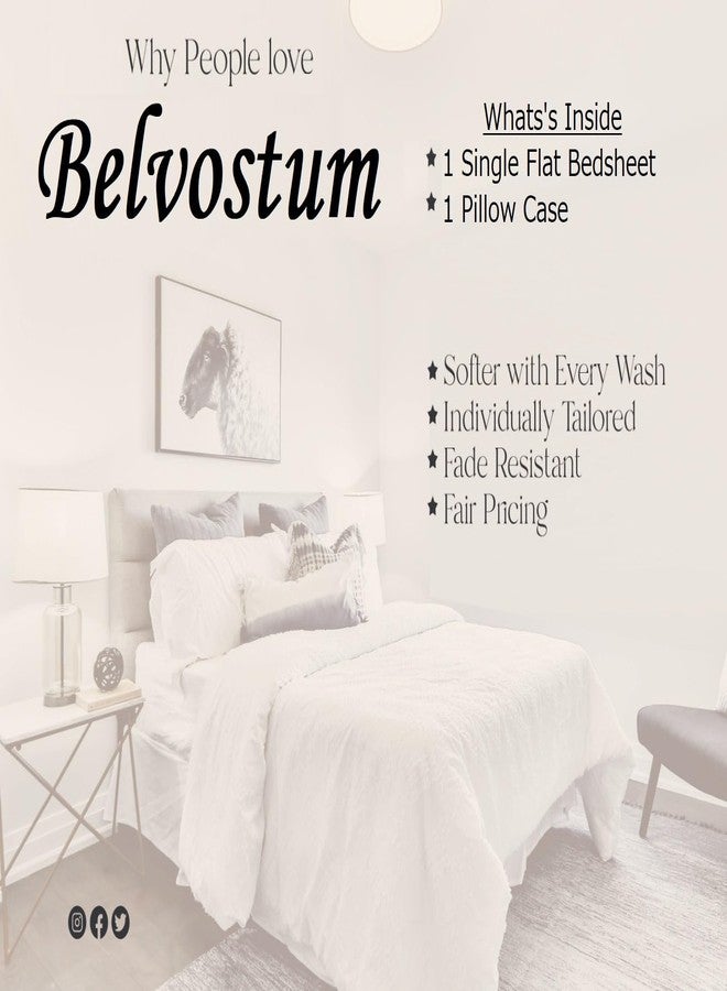 BELVOSTUM ملاءة سرير قطنية ناعمة مطبوعة ثلاثية الأبعاد من بيلفوستوم هومز، 300 خيط، لسرير مفرد مع غطاء وسادة واحد، 90 × 60 بوصة - بني قهوة - Image 4