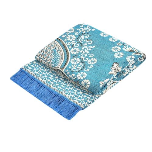 PEPONI Heavy Fabric Velvet Touch Bedroom, Hall, Living Room, Drowing Room, Yoga Hall Designer Velvet Rectangle Carpet |60" Inch X 84" Inch | 5 Feet X 7 Feet I 150 Cm X 210 Cm (Sky Blue, 5/7 Ft) - Image 4