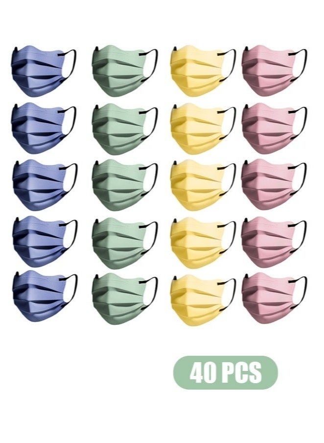 40 Pcs Masks Set, Dust Proof Sun Protection Fabric Face Covering (Colorful) - Image 1