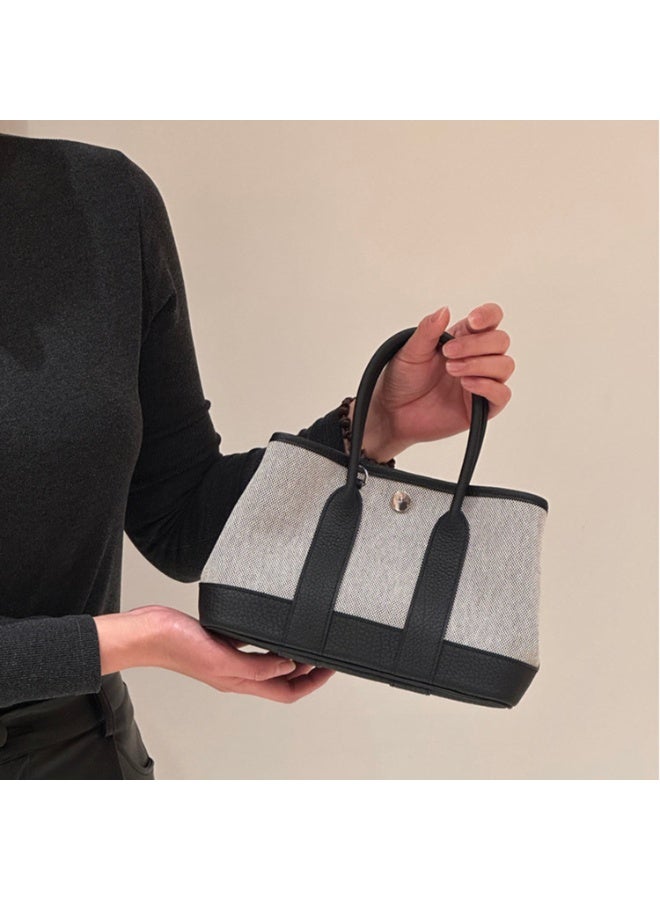 Premium Canvas Patchwork Leather Handbag for Women, Mini Shoulder Crossbody Bag, Elegant Daily Purse, Gift for Wife Girlfriend - Image 1