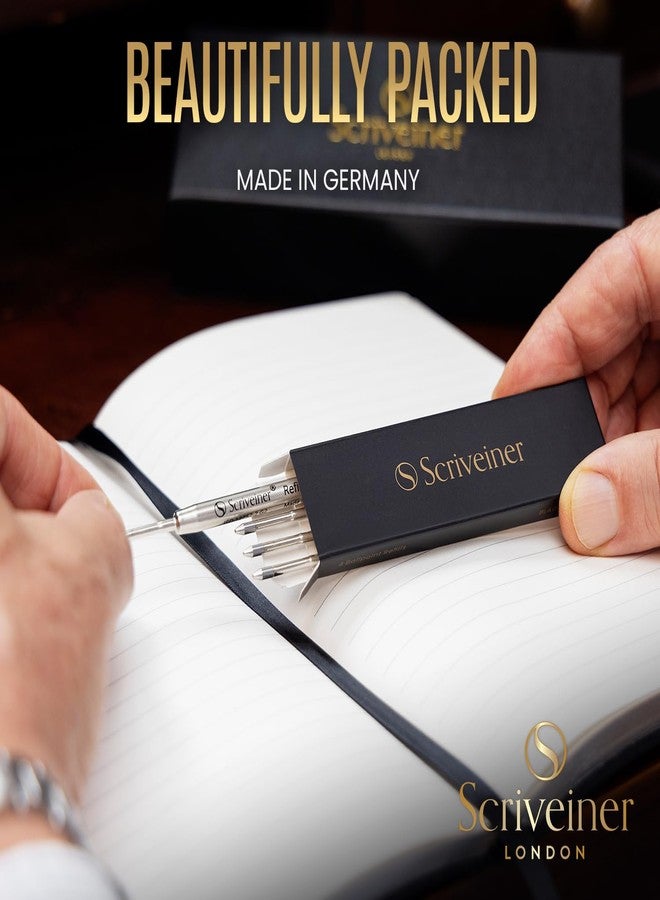 Scriveiner Ballpoint Refill Black Medium - 4 Ballpoint Refills Designed Pens - Stainless Steel Tip with Tungsten-Carbide Ball Refill M - Made in Germany - Image 3