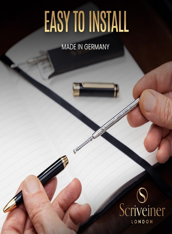 Scriveiner Ballpoint Refill Black Medium - 4 Ballpoint Refills Designed Pens - Stainless Steel Tip with Tungsten-Carbide Ball Refill M - Made in Germany - Image 4