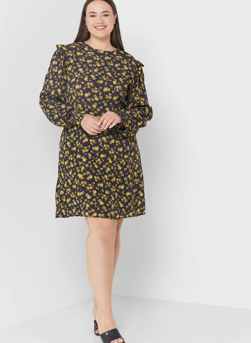 Tommy Hilfiger Plus Printed Puff Sleeve Dress