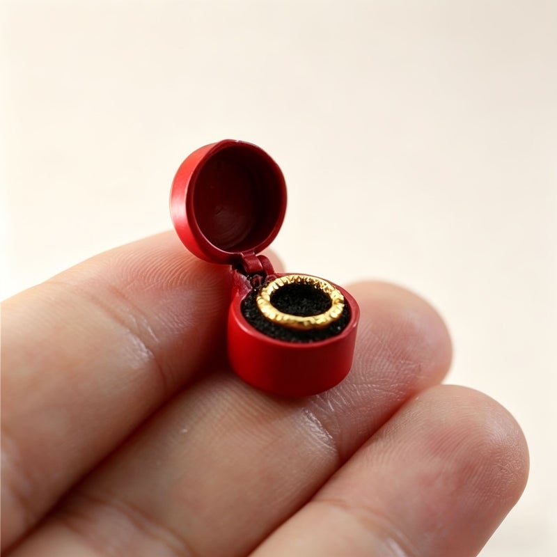1pc Pink Miniature Dollhouse Doll Ring Box Suitable For Doll Collections Dioramas And Doll Family Jewelry Storage - Image 3