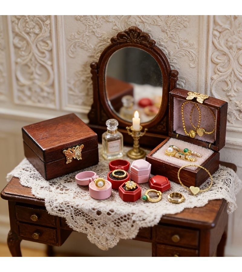 1pc Pink Miniature Dollhouse Doll Ring Box Suitable For Doll Collections Dioramas And Doll Family Jewelry Storage - Image 5
