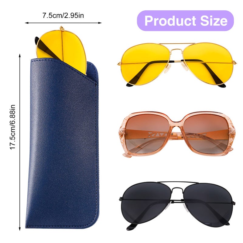 CREPUSCOLO CREPUSCOLO 6 Pack Soft Glasses Cases, Leather Eyeglass Cases Glasses Pouch Travel Glasses Case for Women Men Kids  - Image 5