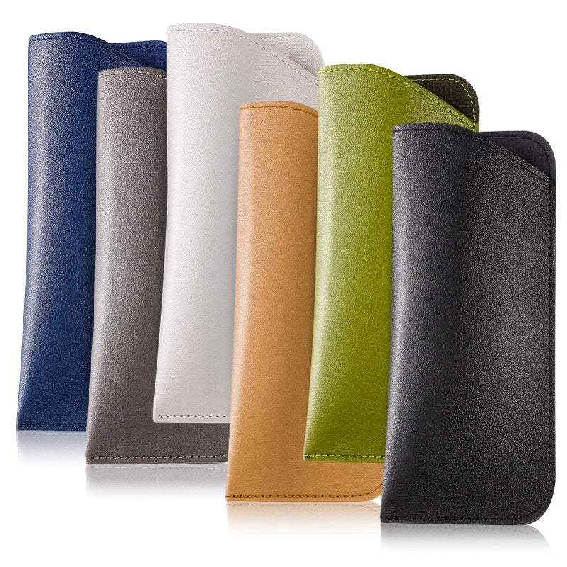 CREPUSCOLO CREPUSCOLO 6 Pack Soft Glasses Cases, Leather Eyeglass Cases Glasses Pouch Travel Glasses Case for Women Men Kids  - Image 1