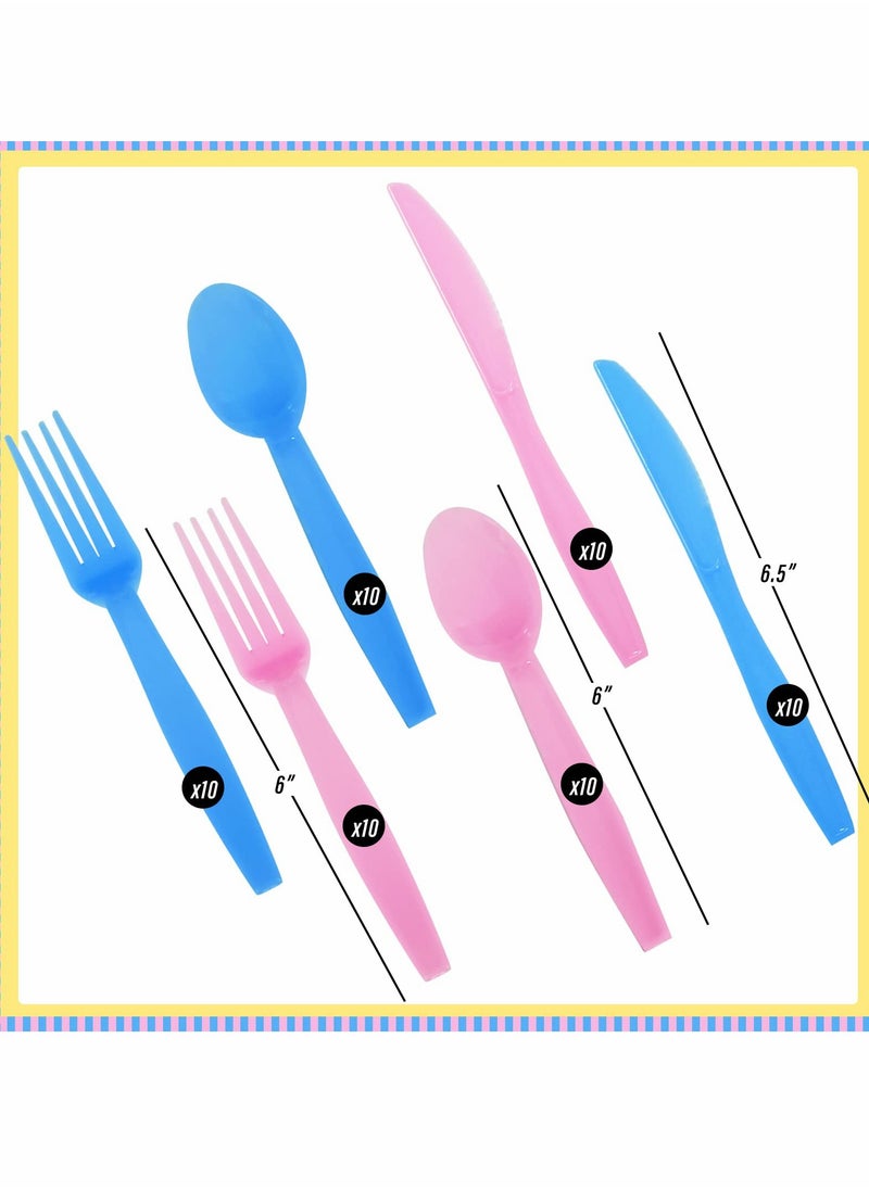 Captaintech Baby Gender Reveal Celebration Essentials, Party Kit, Disposable Tableware Set  - Image 4