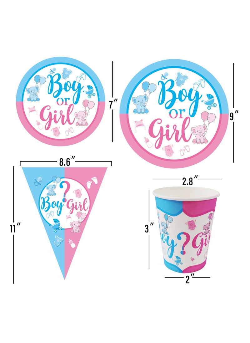 Captaintech Baby Gender Reveal Celebration Essentials, Party Kit, Disposable Tableware Set  - Image 2