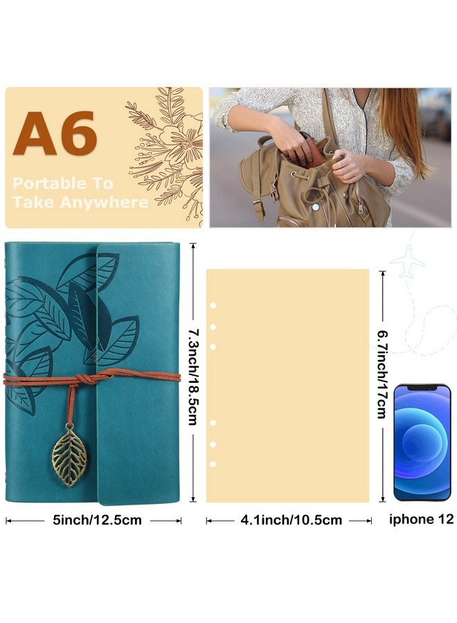 Chinco 5 Pcs Journal Notebook Travel Refillable Leather Journal Diary Leather Writing Journal Notebook Travel Notebook for Men Women Christmas Gifts with Blank Pages and Retro Pendants, 7 x 5 In - Image 2