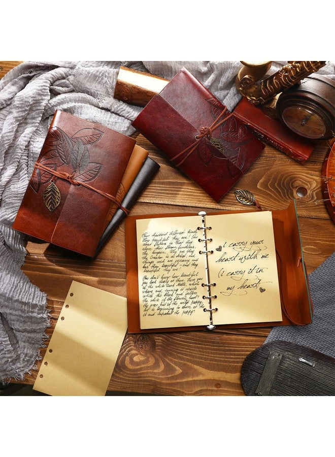 Chinco 5 Pcs Journal Notebook Travel Refillable Leather Journal Diary Leather Writing Journal Notebook Travel Notebook for Men Women Christmas Gifts with Blank Pages and Retro Pendants, 7 x 5 In - Image 4