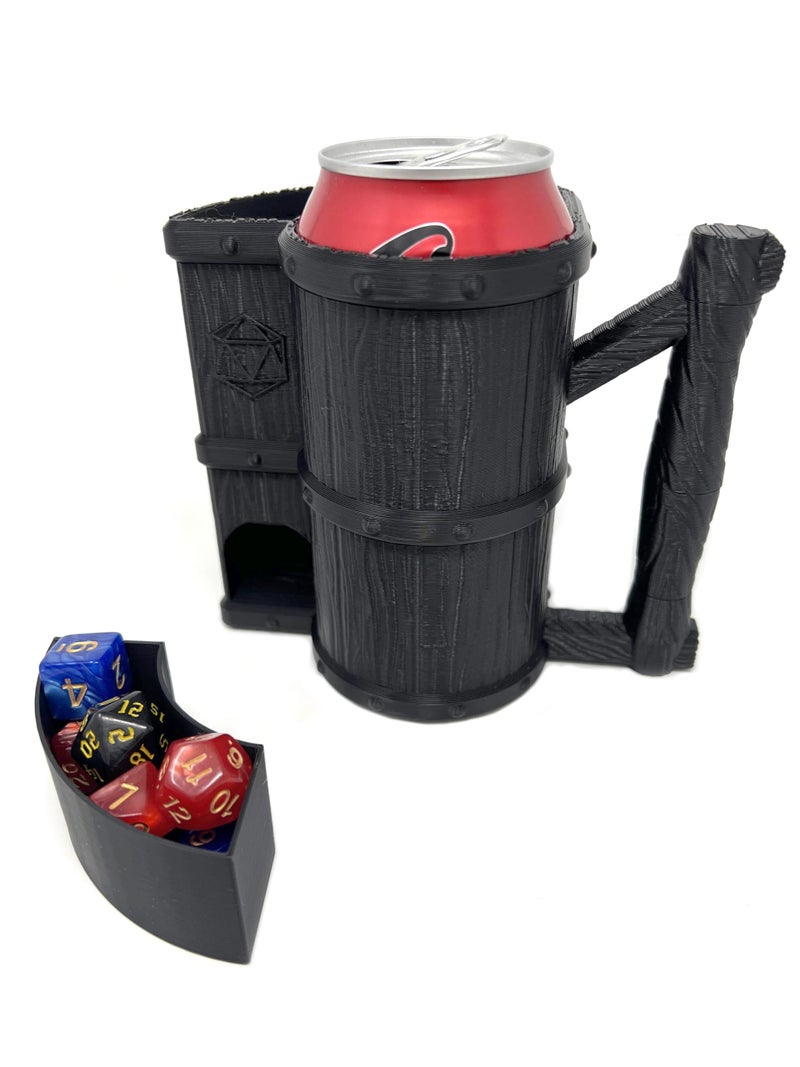 MunnyGrubbers Mug Dice Tower No Paint Odorless Insulated Cup Can Dice Tower Random 7PCS D20 Dice Set Included Dice Jail Dice Holder Dungeons and Dragons DND Gift Black - Image 2
