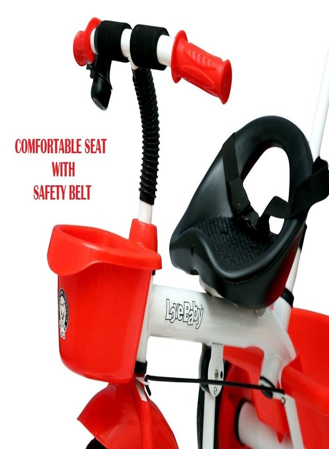 JoyRide Metal Tricycle with Parent Push Handle - RED - Image 5
