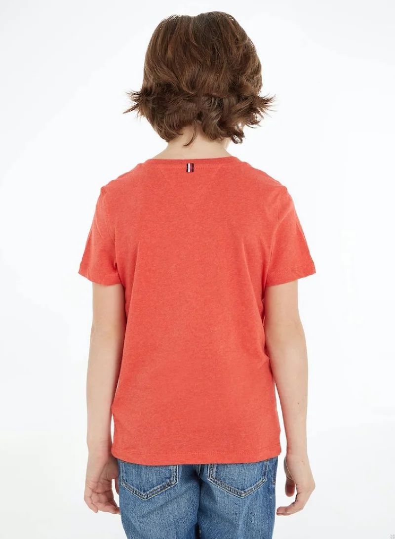 TOMMY HILFIGER Boys' Basic Knit T-shirt - Cotton, Red