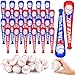 Fovths 24 Sets Inflatable Baseball Bats and Mini Foam Baseball Sports Stress Ball Sports Party Prizes for Birthday Party Supplies Sport Theme Toy - Image 2