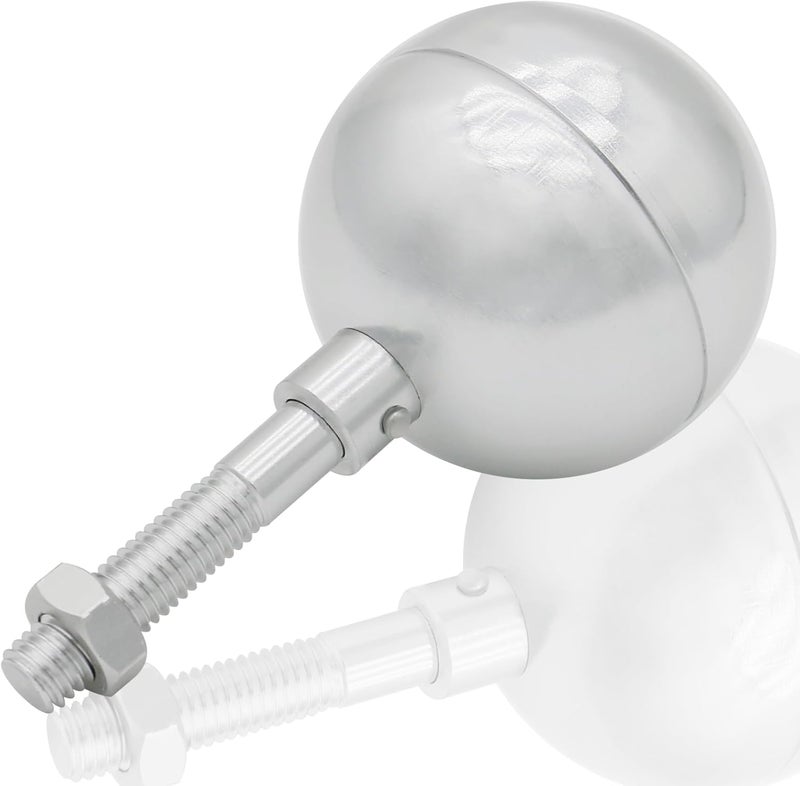 NQ Flag Pole Ball Topper Ornament - Flagpole Top Replacement, Aluminum Anodized Finish - 1/2"-13UNC Threading Fit Most USA Flag Pole,Truck & Solar Light (3", Silver) - Image 1