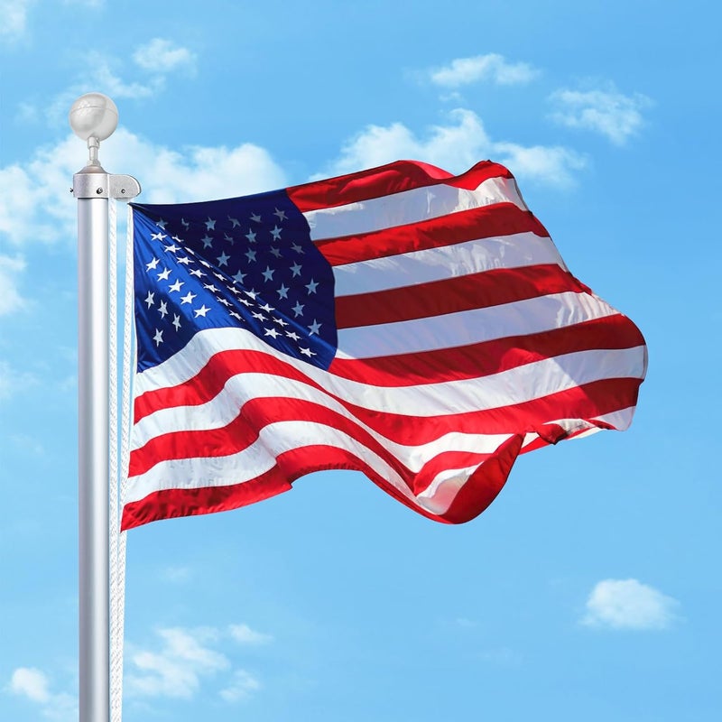 NQ Flag Pole Ball Topper Ornament - Flagpole Top Replacement, Aluminum Anodized Finish - 1/2"-13UNC Threading Fit Most USA Flag Pole,Truck & Solar Light (3", Silver) - Image 2