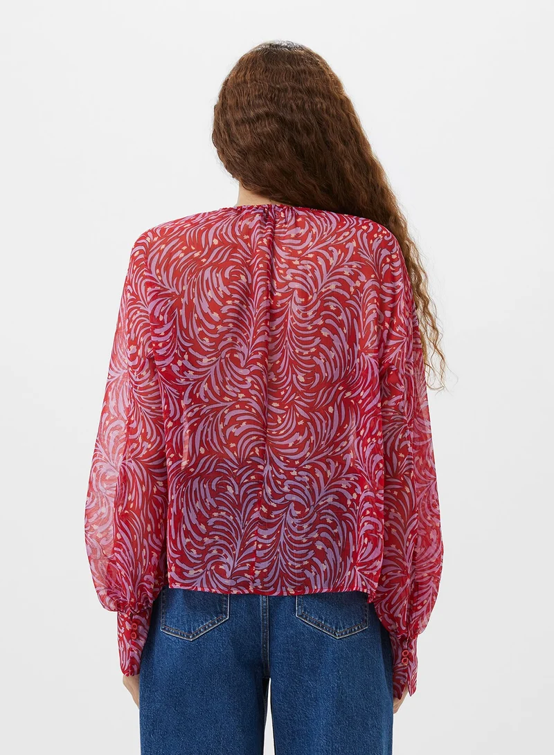 French Connection Regular Polyester High Neck Shirt