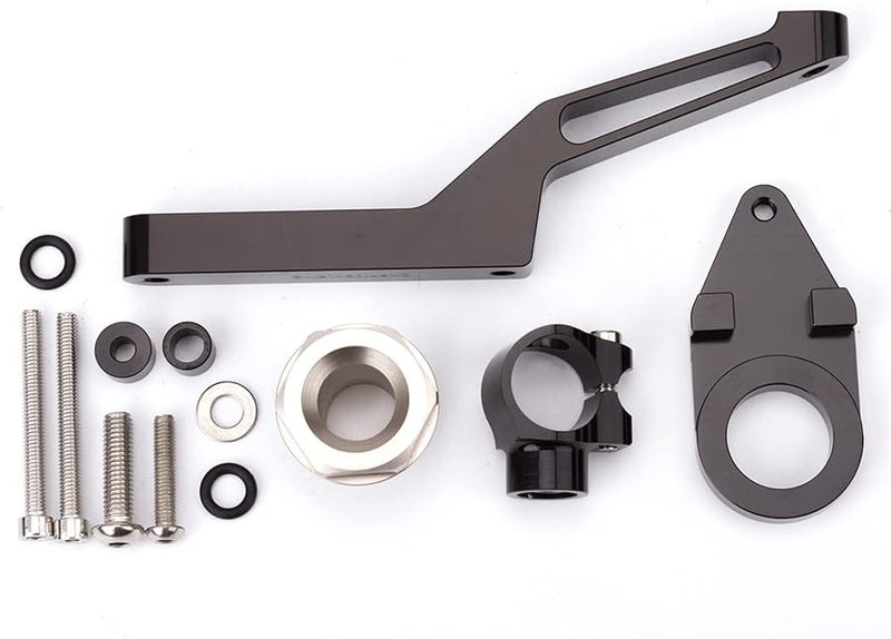 Khaki Carbon Fiber Motorcycle Steering Damper Stabilizer Kit For Kawasaki Ninja ZX6R - Image 5