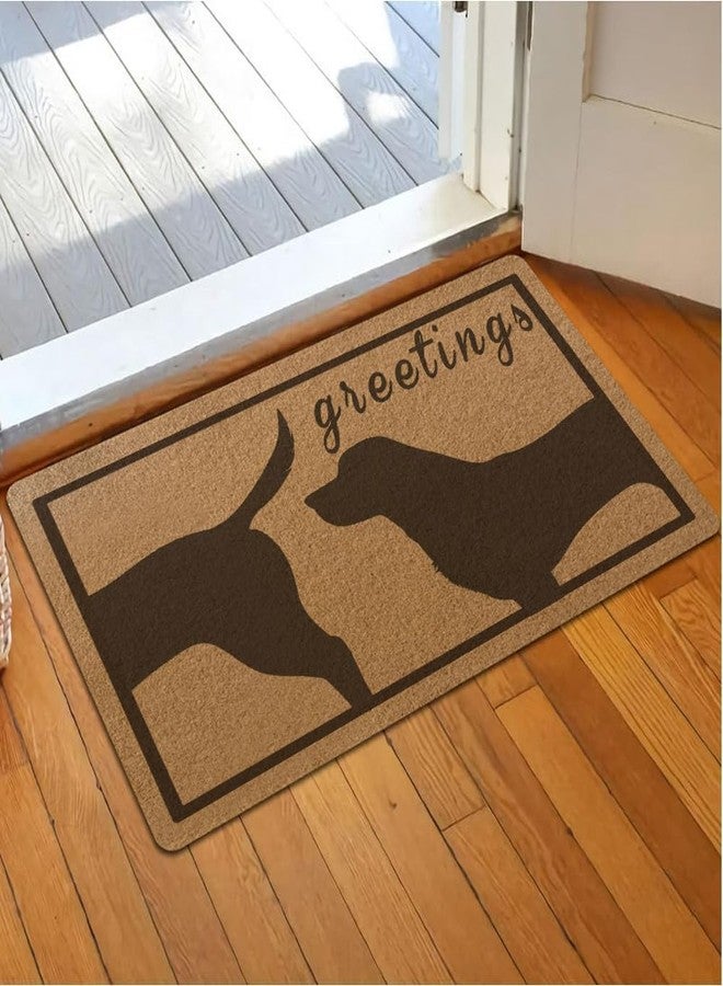 Assaoy Dog Greetings Funny Door Mat,Black Dog Welcome Coir Doormats Outside Entrance,Fall Front Floor Door mat with Heavy Duty Backing,Indoor Outdoor Rubber Rugs Patio Home Christmas Decoration 30 * 17 in - Image 2