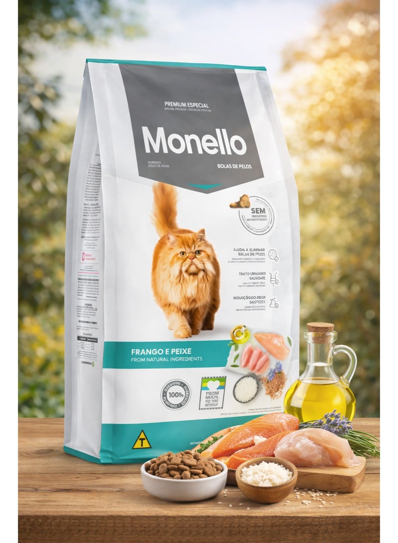 Adult Hairball Control Cat Food – Chicken & Fish – Premium Nutrition – Helps Reduce Hairballs – Healthy Digestion - 1 kg