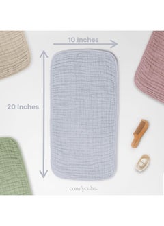 Comfy Cubs Comfy Cubs Muslin Burp Cloths Large 100% Cotton Hand Washcloths for Babies, Baby Essentials 6 Layers Extra Absorbent and Soft Boys & Girls Baby Rags for Newborn Registry (Slate 10-Pack, 20" X10")  - Image 3