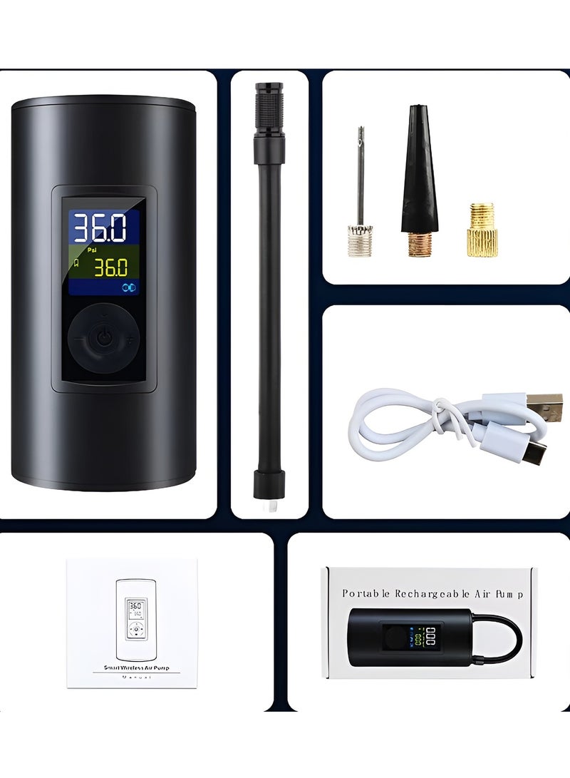 BORTONY Bike Pump Portable Electric Tire Inflator LED Light 4000mAh USB Rechargeable Battery Ball/Motorcycle/Bike/Car Air Pump  - Image 2