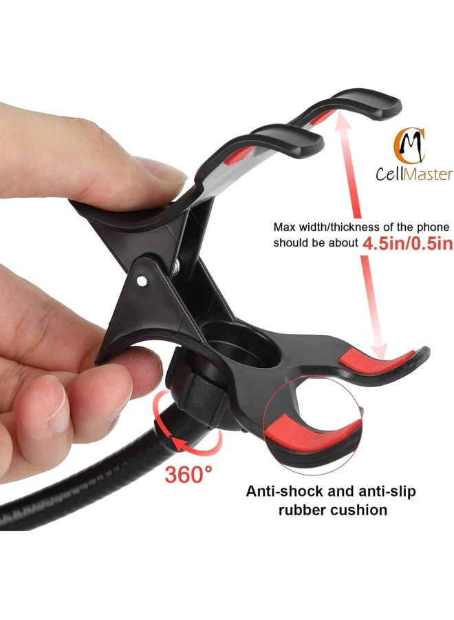 CELLMASTER Metal 360 Degree Flexible Portable Foldable -Lazy Stand Bracket Cell Phone Holder/Gooseneck Long Arm Clip Mobile Stand for Table Mobile Stand for Bed Office - Image 2