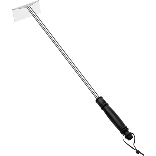 Grilliance Charcoal Grill Ash Rake Hoe for Fireplace Wood Stove Pizza Oven, Stainless Steel BBQ Cleaner Poker Scraper, Elongated Cleaning Tool Accessories for Smoker, Ceramic, Kamado, Vision Grills - Image 1
