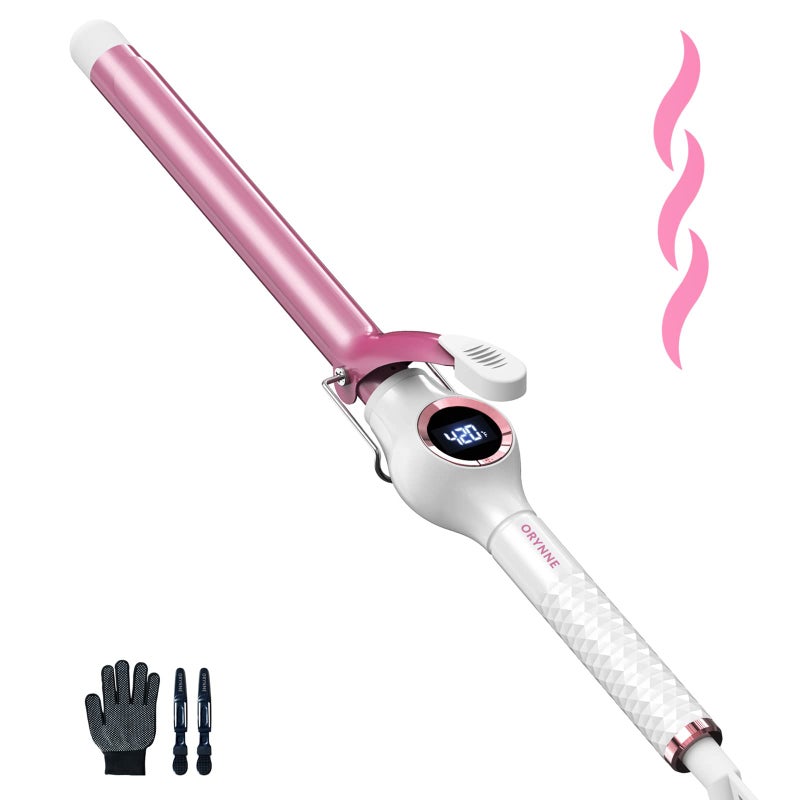 ORYNNE Ceramic Curling Iron, 3/4 Inch Barrel, Digital Temp Control, Fast Heat Up, 7 Adjustable Temperatures, 60 Min Auto Shut Off - Image 1