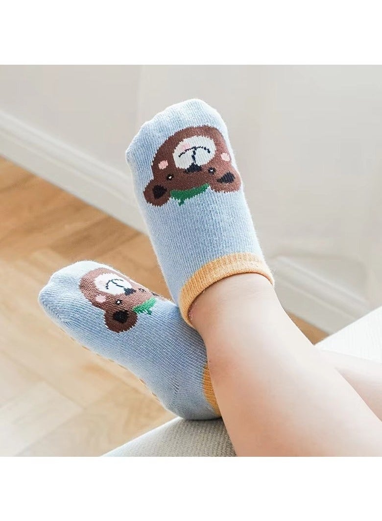 ATRJSZ 6 Pairs Kids Cotton Socks Cute Cartoon Animal Pattern Comfy Breathable Baby Non-slip Floor Socks(M, 1-3Years, 12-13cm) - Image 2