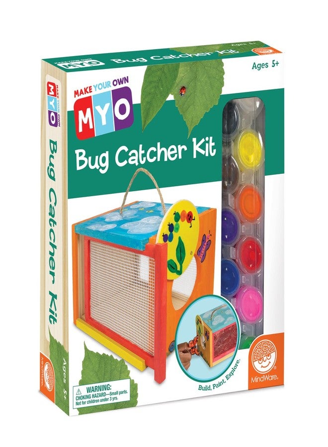 MindWare Make Your Own Bug Catcher Kit for Kids - Includes 12 Paint Colors, Glue, 3 Brushes & Guidebook - DIY Craft for Kids Ages 5+ - Image 1
