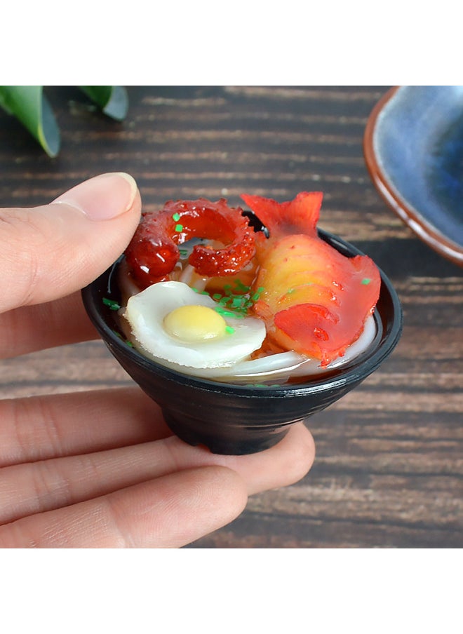 A Generation Of Hair Simulation Udon Noodle Food Play Pendant Creative Simulation Food Bowl Japanese Ramen Model Pendant-Color:Udon Key Ring Style Random-Dimensions:5cm*2cm*2.5cm  - Image 5