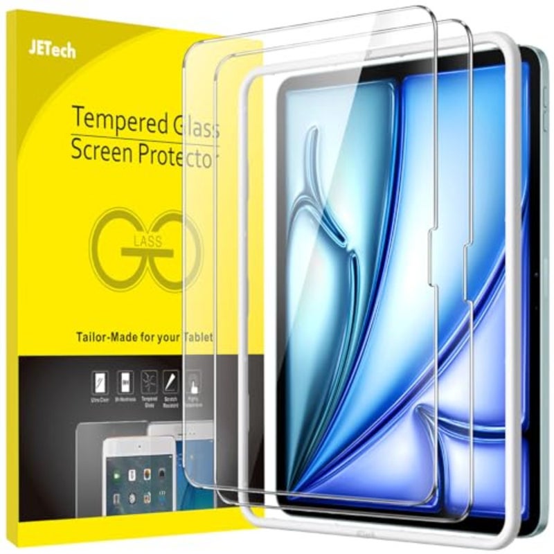 JETech Screen Protector for iPad Air 11" M4/M3/M2, 2-Pack For 2026/2025/2024 Model, 9H Tempered Glass, HD Clear, Anti-Scratch Protection, Easy Installation Tool - Image 1