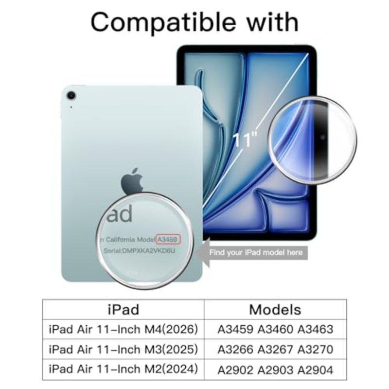JETech Screen Protector for iPad Air 11" M4/M3/M2, 2-Pack For 2026/2025/2024 Model, 9H Tempered Glass, HD Clear, Anti-Scratch Protection, Easy Installation Tool - Image 2