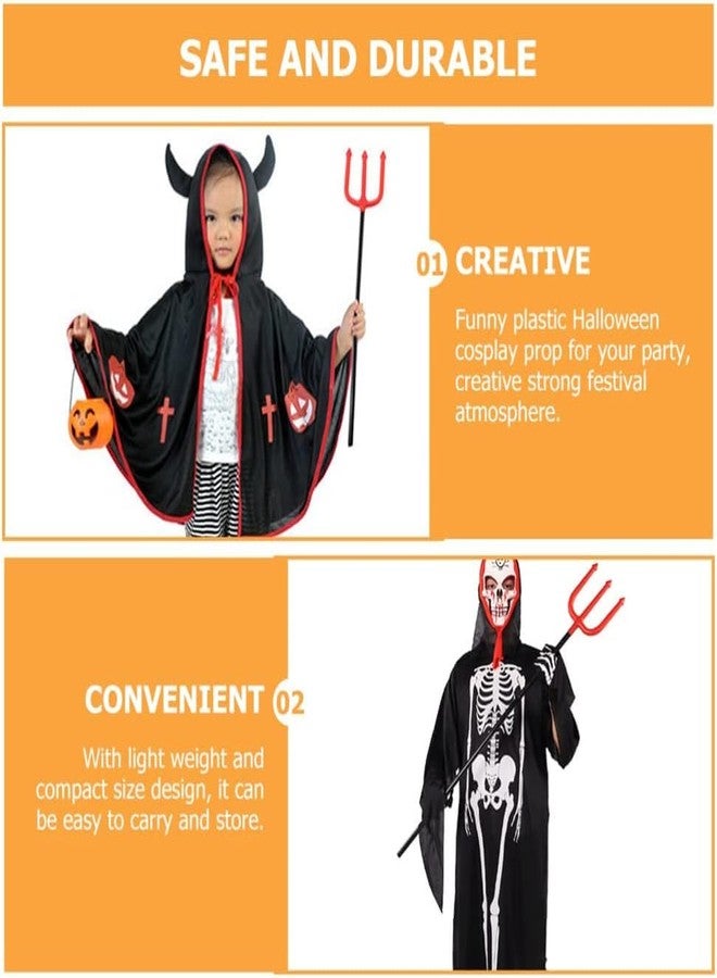 PartyToko PT Fake Devil Pitchfork Devils Demon Cosplay Trident Prop Halloween Fake Devils Fork for Halloween & Cosplay Outfits - Pack of 1pc - Image 5
