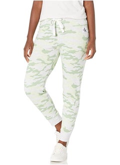 Calvin Klein Jeans Women's Camo Rib Trim Jogger, Foliage, XS