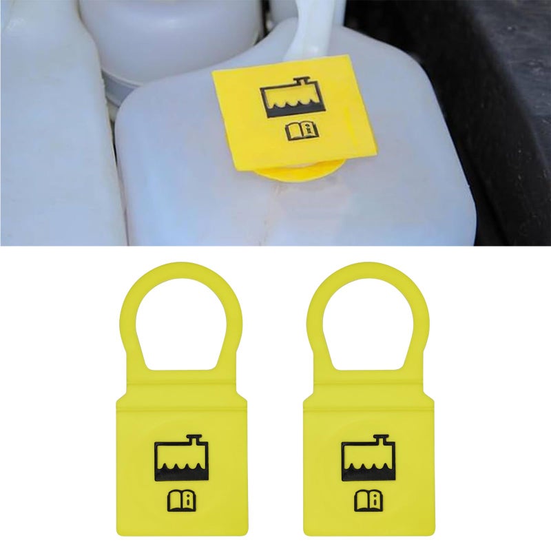 UZZH 2PCS Car Engine Coolant Reservoir Cap Replacement OEM 55111074AA 52079331 Engine Radiator Cover Coolant Recovery Overflow Antifreeze Water Tank Cap Compatible with ChryslerDodgeJeepRam