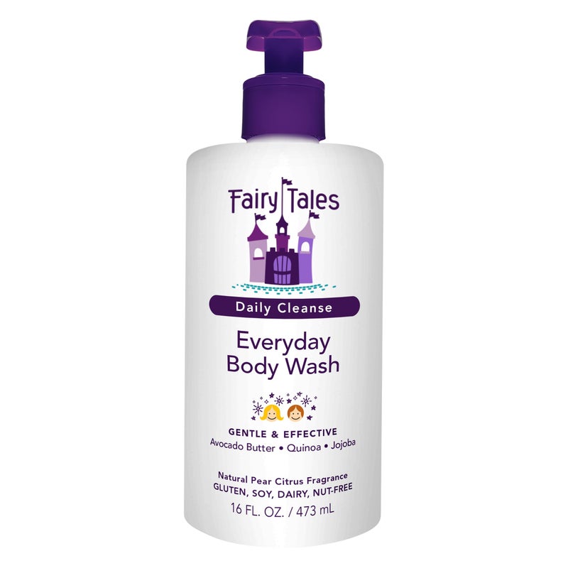 Fairy Tales Daily Cleanse Everyday Kids Body Wash - Soap for Bath or Shower, Body Wash For Kids With Clean and Natural Ingredients, Delicious Pear Citrus Scent â€“ 16 oz. - Image 1