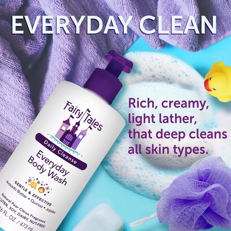 Fairy Tales Daily Cleanse Everyday Kids Body Wash - Soap for Bath or Shower, Body Wash For Kids With Clean and Natural Ingredients, Delicious Pear Citrus Scent â€“ 16 oz. - Image 3